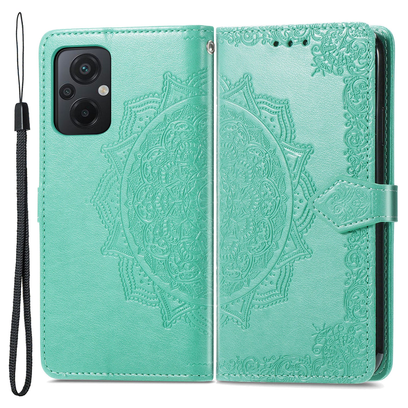 For Xiaomi Poco M5 4G Embossed Mandala Pattern PU Leather Cover Magnetic Closure Stand Flip Wallet Phone Case with Strap For Xiaomi Poco M5 4G Embossed Mandala Pattern PU Leather Cover Magnetic Closure Stand Flip Wallet Phone Case with Strap